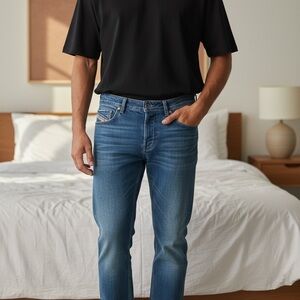 Diesel Relaxed Fit Blue Jeans
